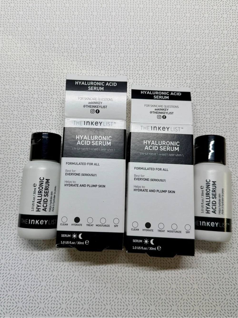 Bundle 2 THE INKEY LIST Hyaluronic Acid Serum 1oz / 30ml each- 2 oz Total NIB